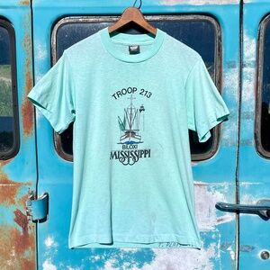 70s screen stars Boy Scouts of America t-shirt w/ boat